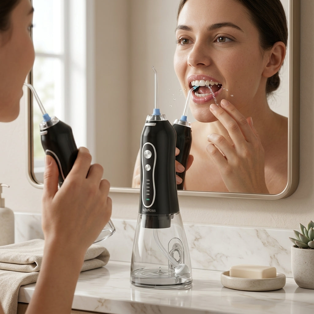 Rechargeable Cordless Water Flosser for Teeth - Portable Oral Irrigator, 5 Modes
