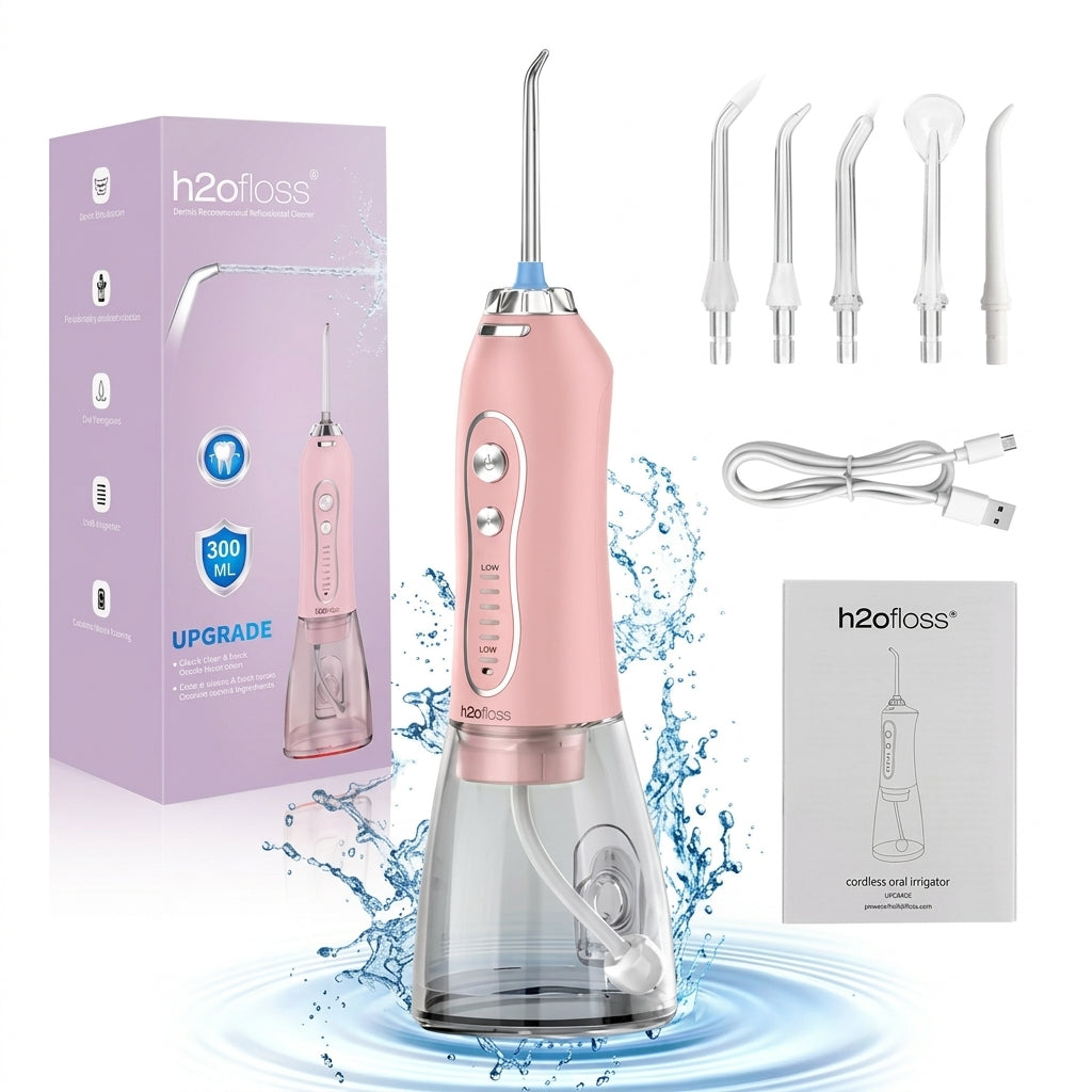 Rechargeable Cordless Water Flosser for Teeth - Portable Oral Irrigator, 5 Modes