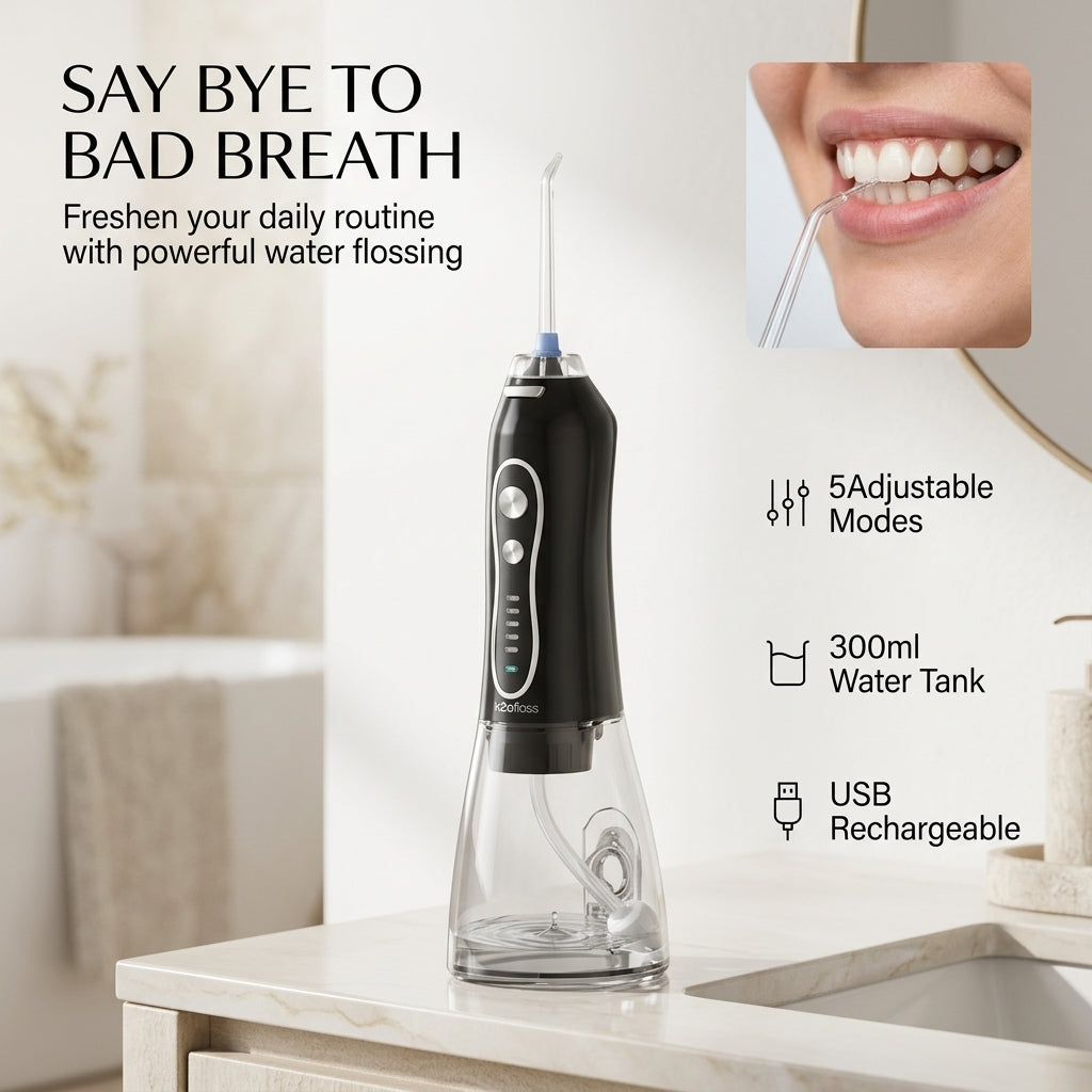 Rechargeable Cordless Water Flosser for Teeth - Portable Oral Irrigator, 5 Modes